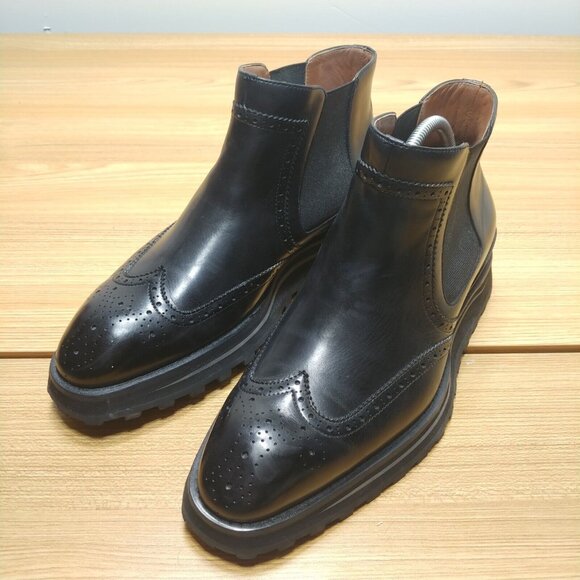 Handmade Leizilei Shoes Black Chelsea Boots - Picture 3 of 12
